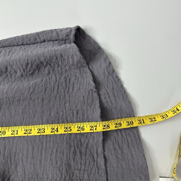 Yushi Top Womens Medium Shirt Tunic Lagenlook Crinkle T Y2K Asymmetrical - Picture 7 of 8